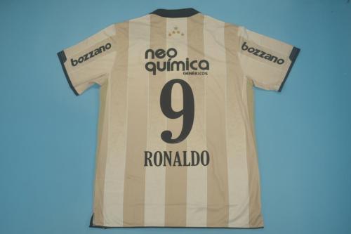 Retro Jersey 2010 Corinthians 9 RONALDO 100th Anniversary Beige Soccer Jersey