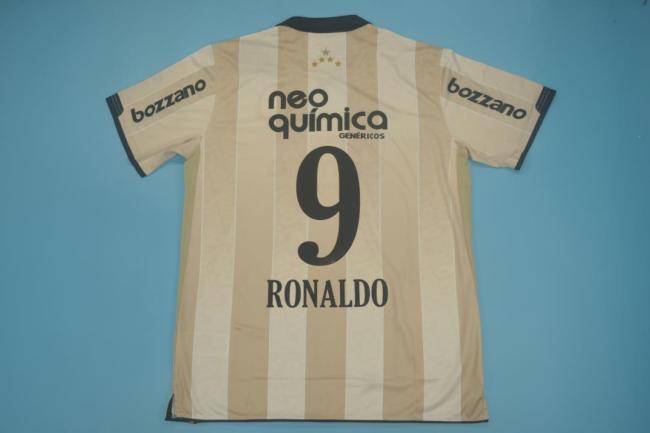 Retro Jersey 2010 Corinthians 9 RONALDO 100th Anniversary Beige Soccer Jersey