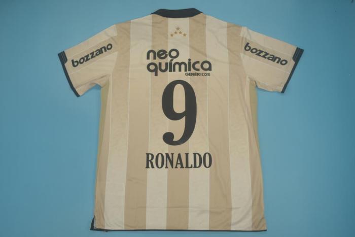 Retro Jersey 2010 Corinthians 9 RONALDO 100th Anniversary Beige Soccer Jersey