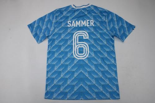 Retro Jersey 1988 East Germany SAMMER 6 Home Vintage Soccer Jersey