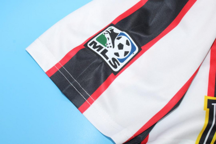 with MLS Patch Retro Jersey 1997 METROSTARS Away Soccer Jersey Vintage New York Red Bulls Football Shirt
