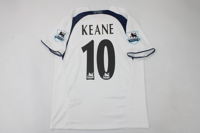 with EPL Patch Retro Jersey 2006-2007 TOT KEANE 10 Home Soccer Jersey Vintage Spurs Football Shirt