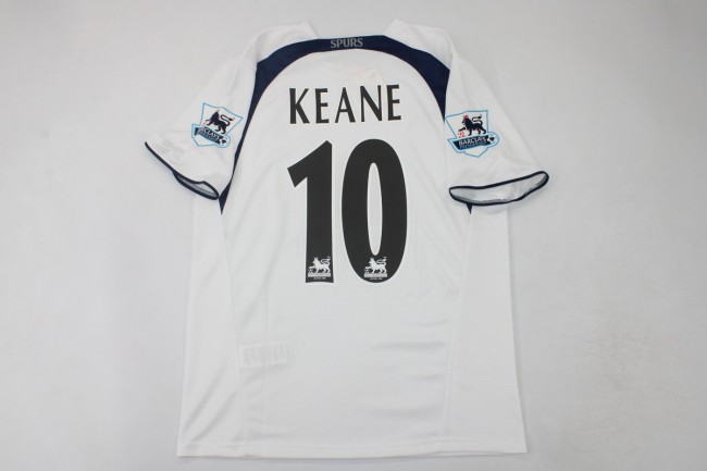 with EPL Patch Retro Jersey 2006-2007 TOT KEANE 10 Home Soccer Jersey Vintage Spurs Football Shirt