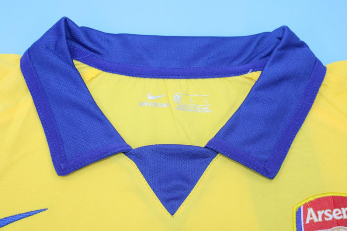with EPL Patch Retro Jersey 2003-2005 Arsenal Away Yellow Soccer Jersey Vintage Football Shirt