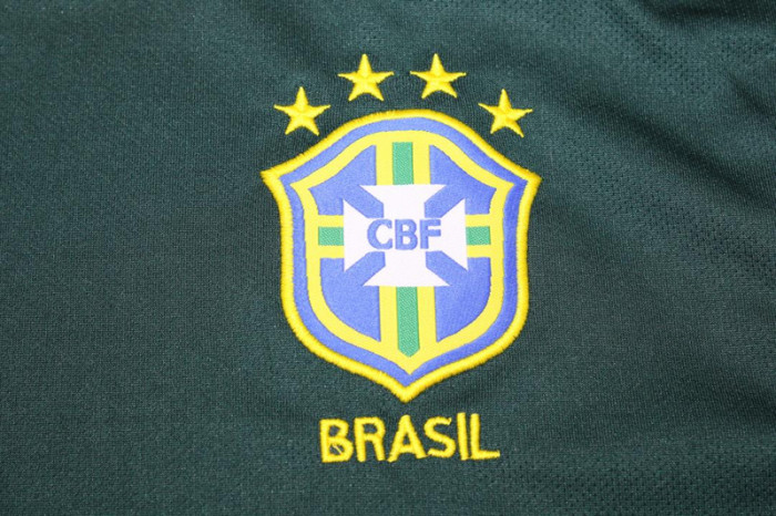 with Front Lettering Retro Jersey 1998 Brazil Dark Green Goalkeeper Soccer Jersey Vintage Brasil Camisetas de Futbol