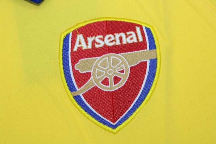 with EPL Patch Retro Jersey 2003-2005 Arsenal Away Yellow Soccer Jersey Vintage Football Shirt