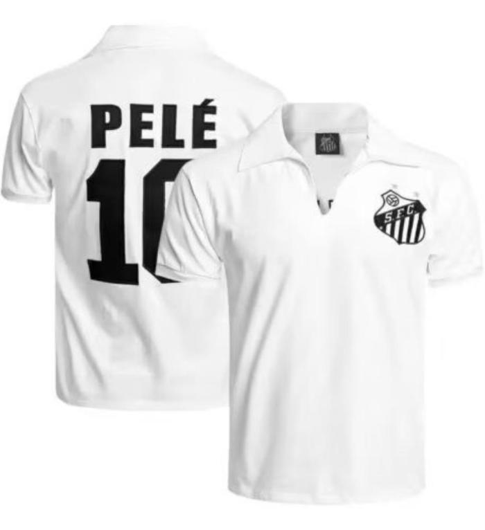 Retro Jersey 1970 Santos PELE 10 Home Soccer Jersey Vintage Football Shirt