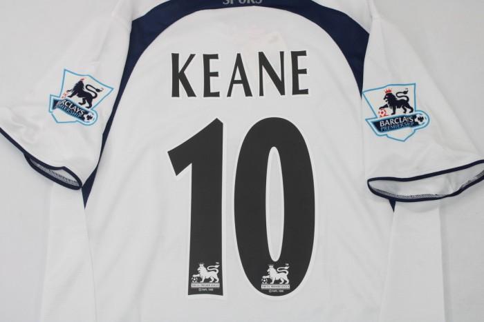 with EPL Patch Retro Jersey 2006-2007 TOT KEANE 10 Home Soccer Jersey Vintage Spurs Football Shirt