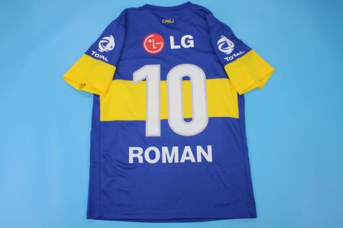 Retro Jersey 2011-2012 Boca Juniors ROMAN 10 Home Soccer Jersey Vintage Football Shirt