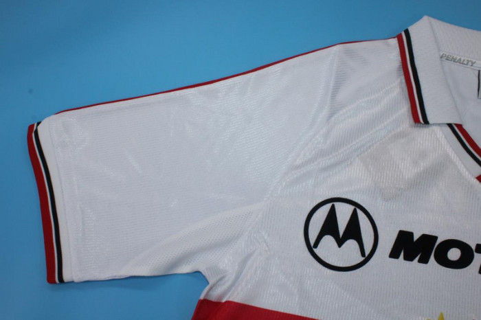 Retro Jersey Sao Paulo 1999-2000 F.AURELIO 6 Home White Soccer Jersey Vintage Football Shirt