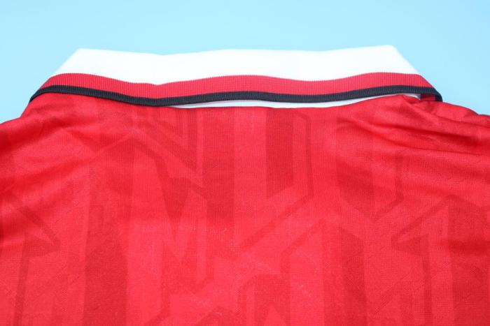 with Front Champions Lettering+EPL Patch Long Sleeve Retro Jersey 1993-1994 Manchester United Home Soccer Jersey