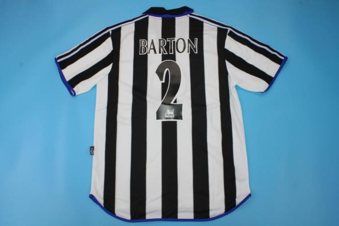 Retro Jersey 1999-2000 Newcastle United BARTON 2 Home Soccer Jersey Vintage Football Shirt