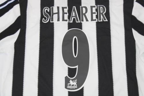Long Sleeve Retro Jersey 1999-2000 Newcastle United SHEARER 9 Home Soccer Jersey Vintage Football Shirt