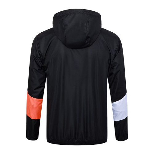 2024 Manchester City Black/White/Orange Soccer Windbreaker Jacket Football Jacket