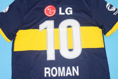 Retro Jersey 2009-2010 Boca Juniors ROMAN 10 Home Soccer Jersey Vintage Football Shirt