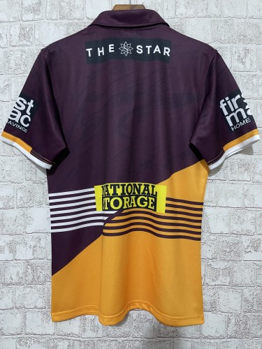 2024 Brisbane Broncos Maroon/Yellow Rugby Jersey