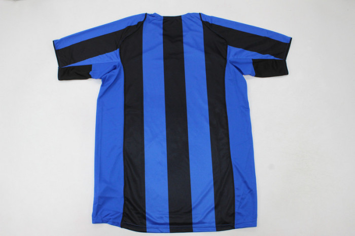 with Serie A+Coppa Italia Patch Retro Jersey 2004-2005 Inter Milan Home Soccer Jersey Inter Vintage Football Shirt