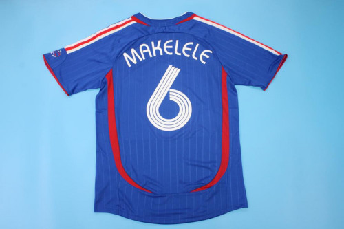 Retro Shirt 2006 France MAKELELE 6 Home Soccer Jersey Vintage Football Shirt