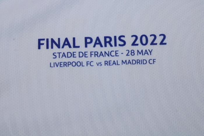 with Front Lettering+UCL Patch Retro Jersey 2021-2022 Real Madrid VINI JR. 20 UCL Final Home Soccer Jersey