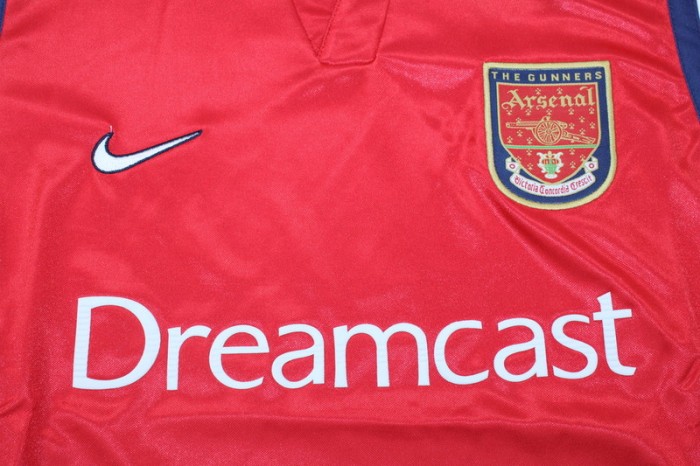 Retro Jersey 1999-2000 Arsenal Home Soccer Jersey Vintage Football Shirt