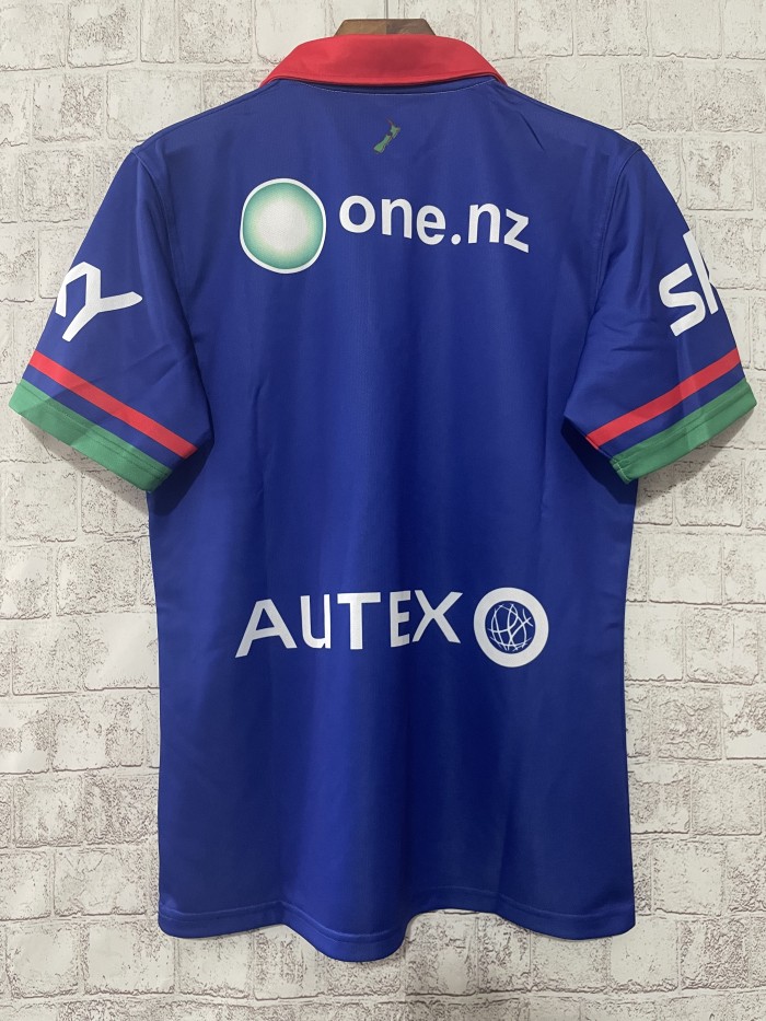 with Collar 2024 New Zealand Warriors Home Rugby Jersey