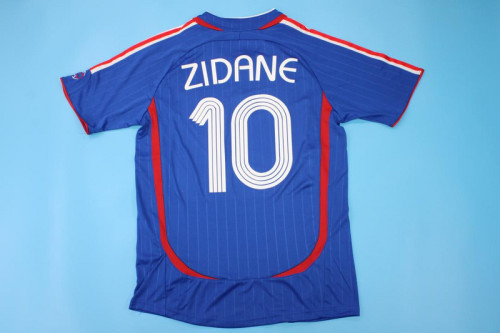 Retro Shirt 2006 France ZIDANE 10 Home Soccer Jersey Vintage Football Shirt