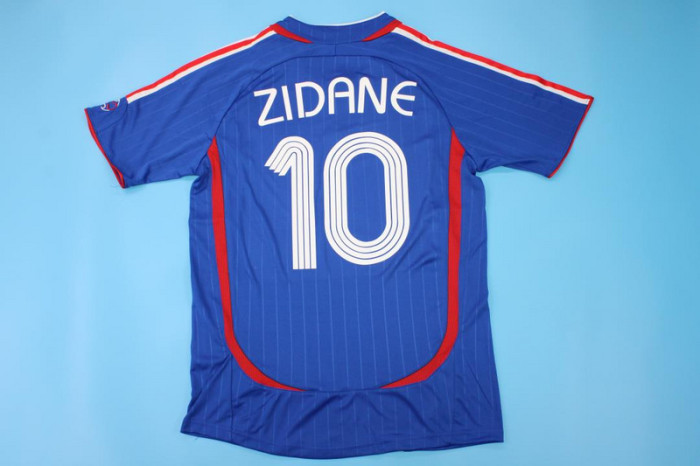 Retro Shirt 2006 France ZIDANE 10 Home Soccer Jersey Vintage Football Shirt
