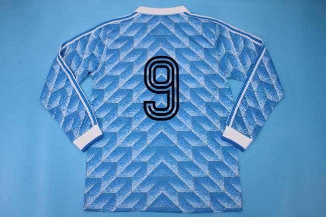 Long Sleeve Retro Jersey 1988 East Germany 9 Home Vintage Soccer Jersey