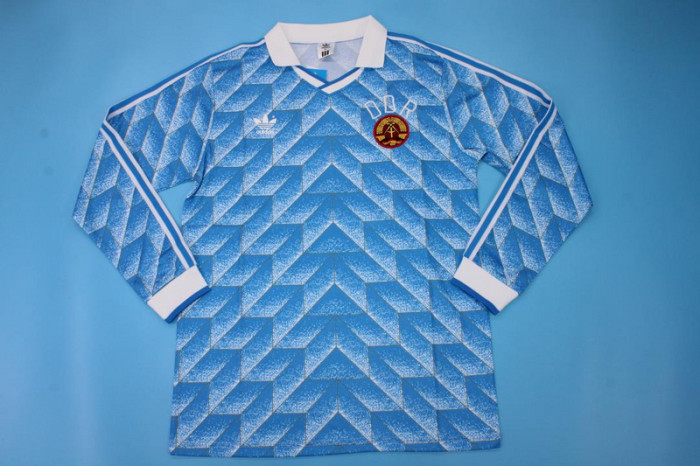 Long Sleeve Retro Jersey 1988 East Germany 9 Home Vintage Soccer Jersey