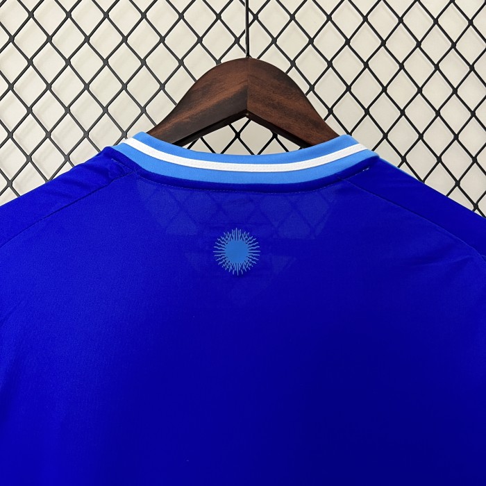 with FIFA World Champions 2022 Patch Fan Version Argentina 2024 Away Soccer Jersey Blue Football Shirt