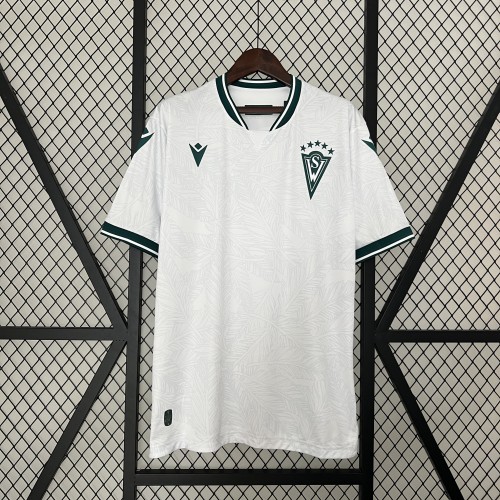 Fan Version 2024-2025 Santiago Wanderers Away White Soccer Jersey
