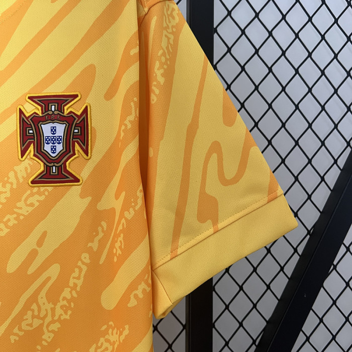 Fan Version Portugal 2024 Yellow Goalkeeper Soccer Jersey Football Shirt