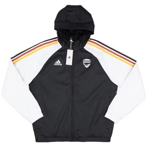 2024 Arsenal Black/White Soccer Windbreaker Jacket Football Jacket