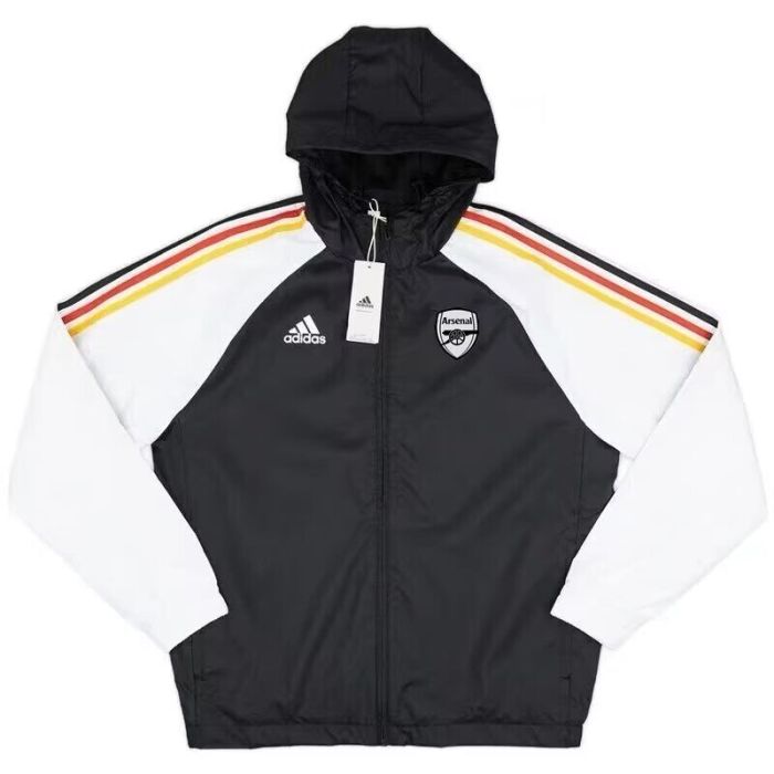2024 Arsenal Black/White Soccer Windbreaker Jacket Football Jacket