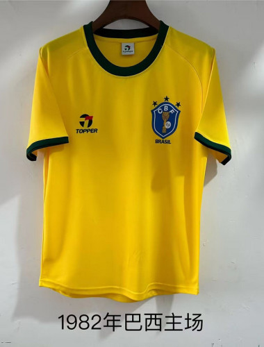 Retro Jersey 1982 Brazil Home Soccer Jersey Vintage Brasil Camisetas de Futbol