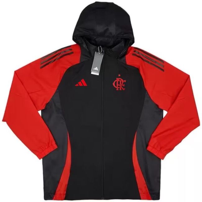 2024 Flamengo Black/Red Soccer Windbreaker Jacket Football Jacket