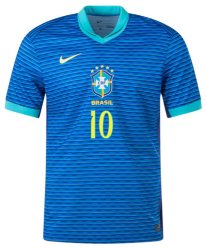 Player Version 2024 Brazil NEYMAR JR 11 Away Blue Soccer Jersey Brasil Football Shirt