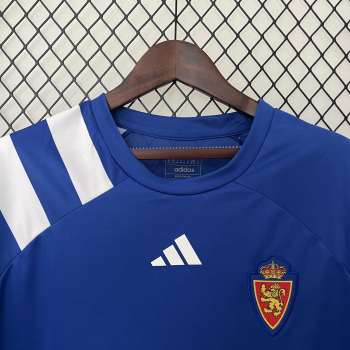 Retro Jersey 1992-1993 Real Zaragoza Away Blue Soccer Jersey Vintage Camisetas de Futbol