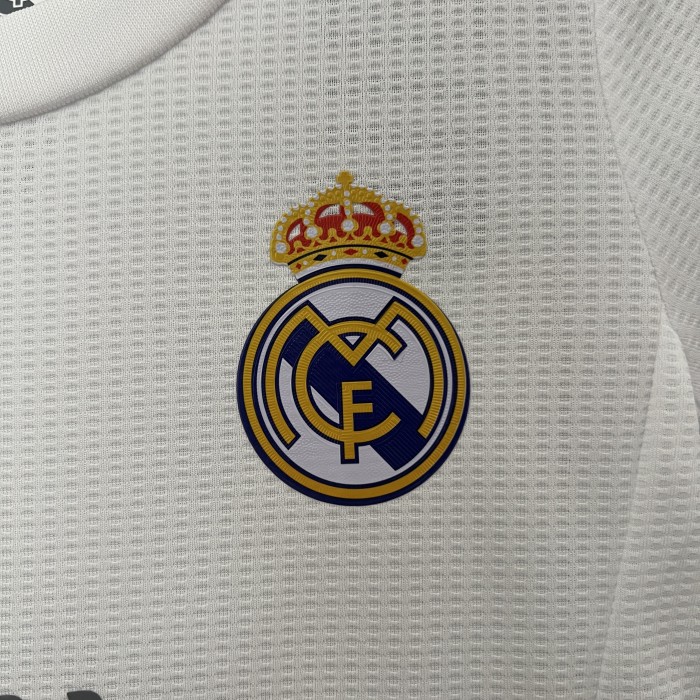 Retro Youth Uniform Kids Kit 2015-2016 Real Madrid Home Soccer Jersey Shorts Vintage Child Football Set
