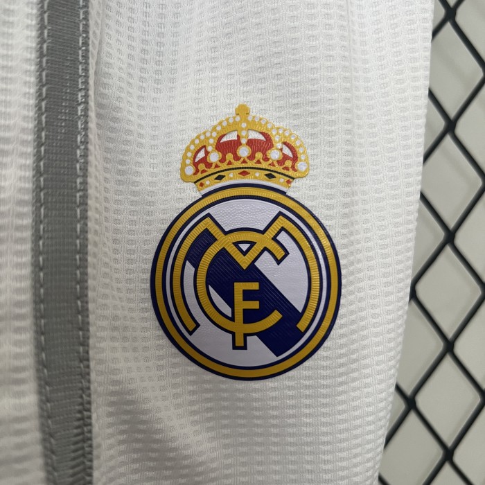 Retro Youth Uniform Kids Kit 2015-2016 Real Madrid Home Soccer Jersey Shorts Vintage Child Football Set