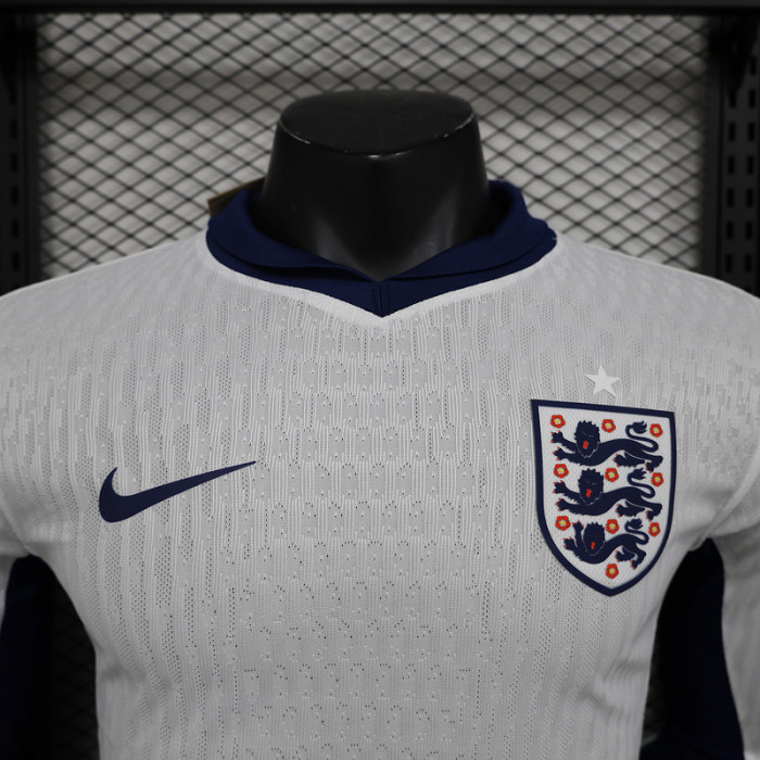 Player Version Long Sleeve 2024 England Home Soccer Jersey LS Football Shirt