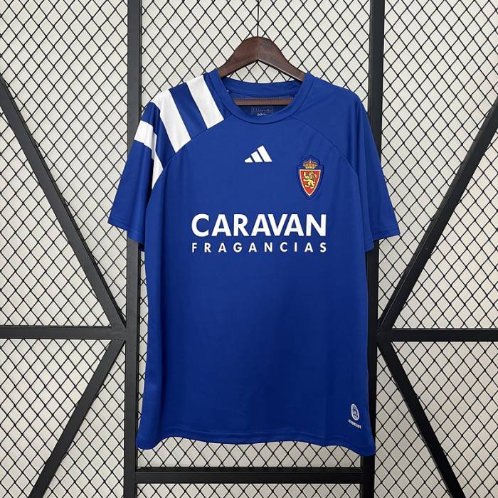 Retro Jersey 1992-1993 Real Zaragoza Away Blue Soccer Jersey Vintage Camisetas de Futbol