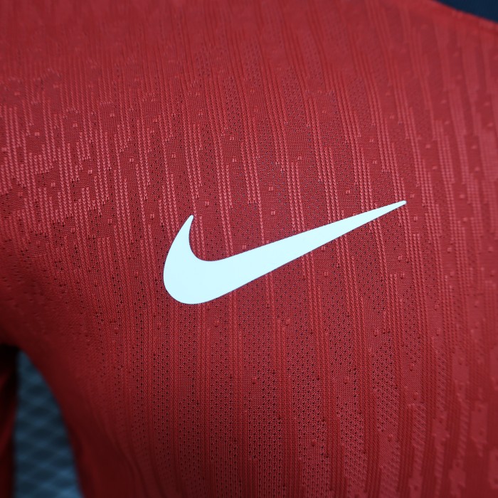 Long Sleeve Player Version 2024 Portugal Home Soccer Jersey Football Shirt