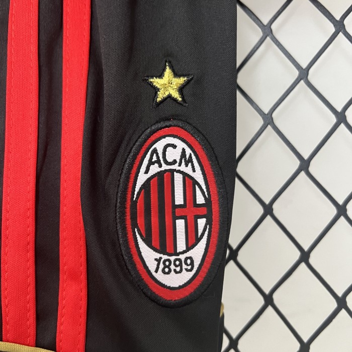 Retro Youth Uniform 2006-2007 AC Milan Home Soccer Jersey Shorts Vintage Child Football Kit