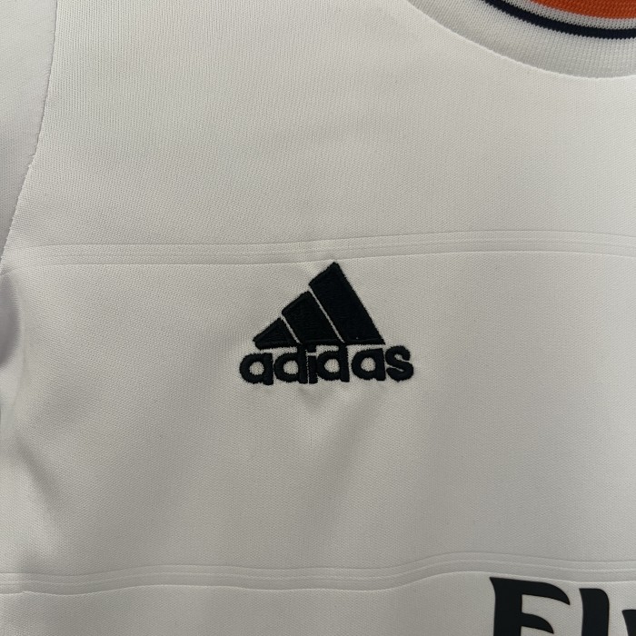 Retro Youth Uniform Kids Kit 2013-2014 Real Madrid Home Soccer Jersey Shorts Vintage Child Football Set