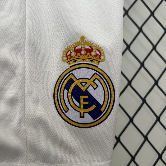 Retro Youth Uniform Kids Kit 2016-2017 Real Madrid Home Soccer Jersey Shorts Child Football Set