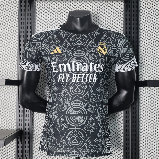 Player Version 2024 Real Madrid Black Special Version Soccer Jersey Real Football Shirt