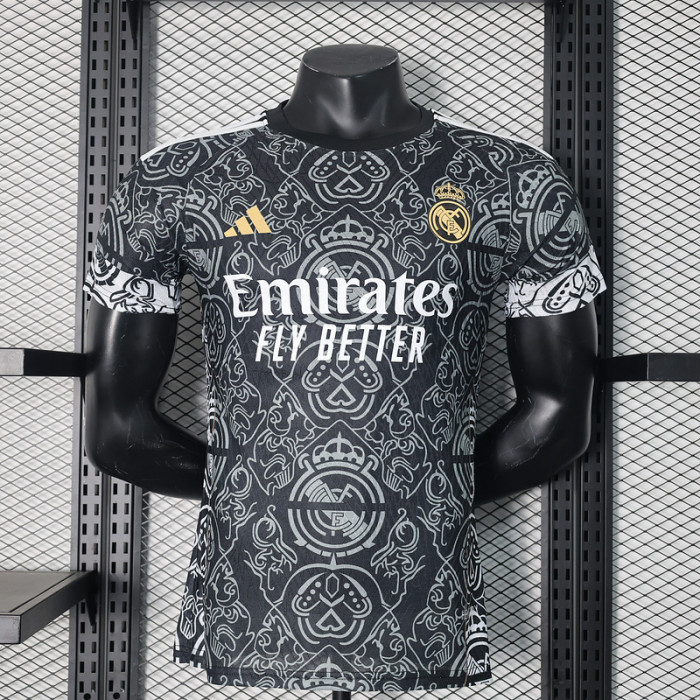 Player Version 2024 Real Madrid Black Special Version Soccer Jersey Real Football Shirt