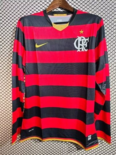 Long Sleeve Retro Jersey 2008 Flamengo Home Soccer Jersey Vintage Football Shirt