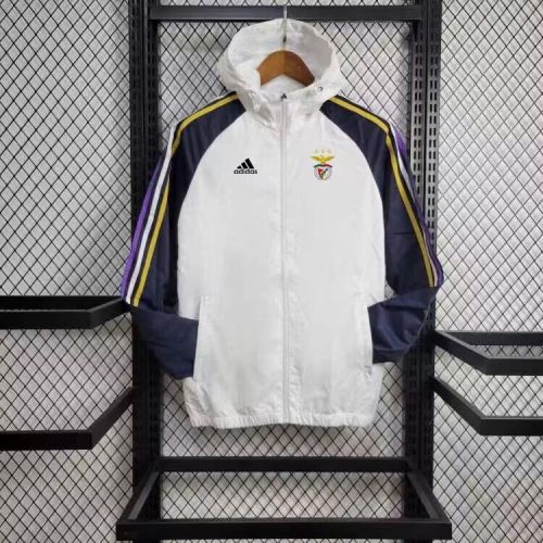 2024 Benfica White/Dark Blue Soccer Windbreaker Jacket Football Jacket